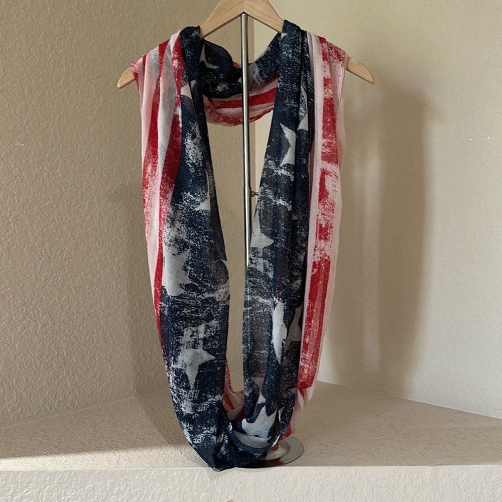 American Flag Print Infinity Scarf